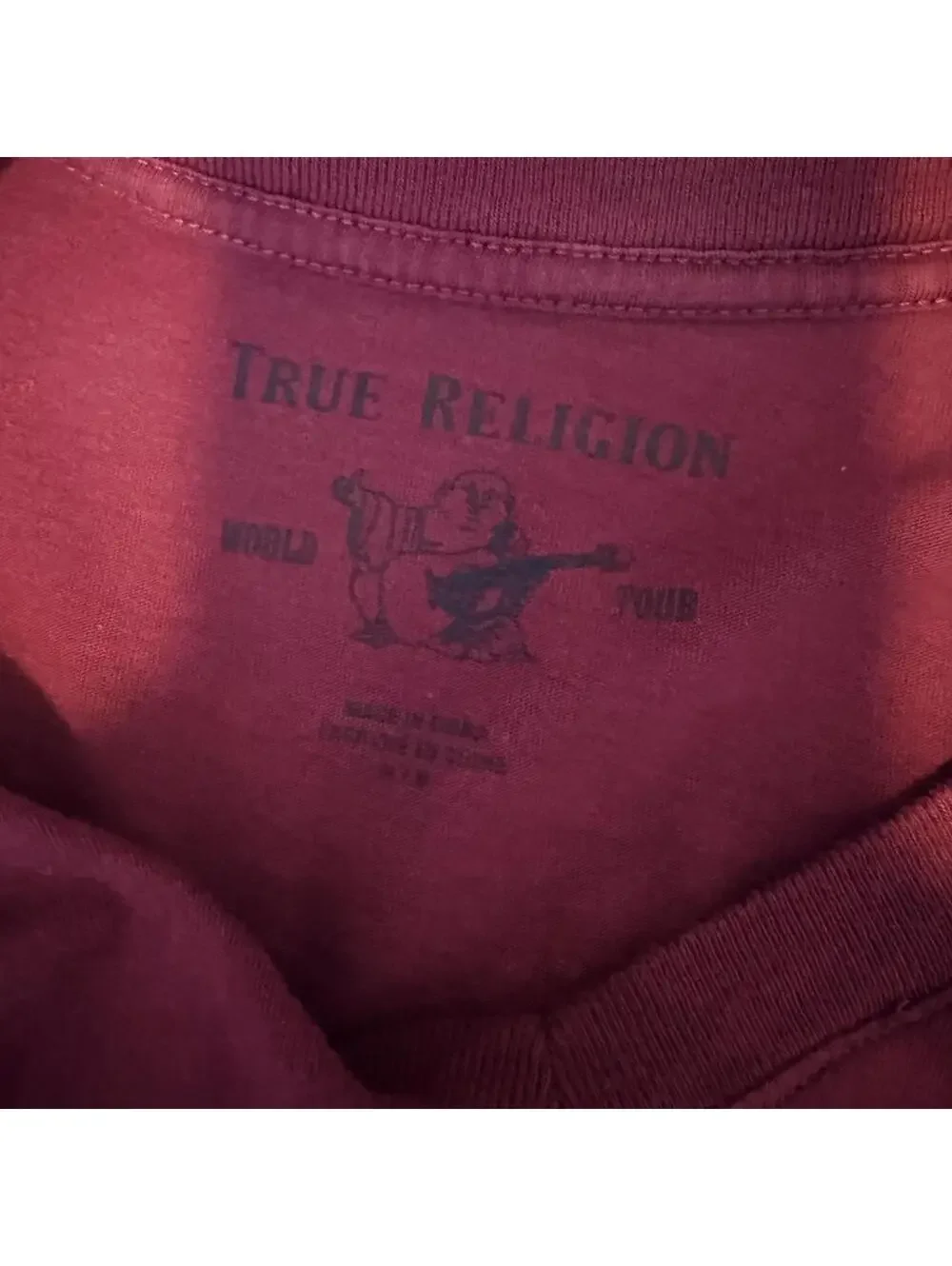 True Religion Men’s Medium Burgundy V-Neck T-Shirt